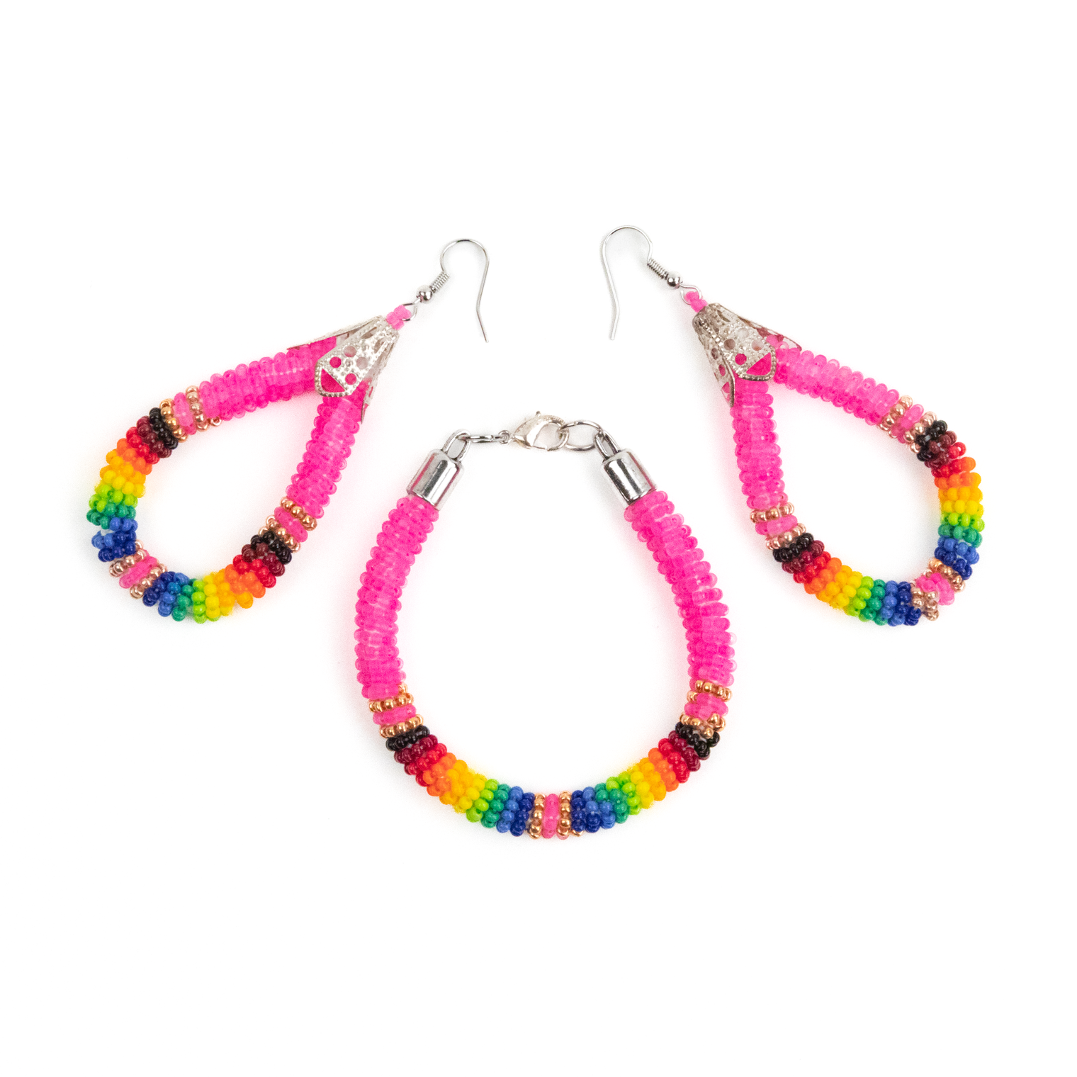 Beaded Bracelet and Earring Set
