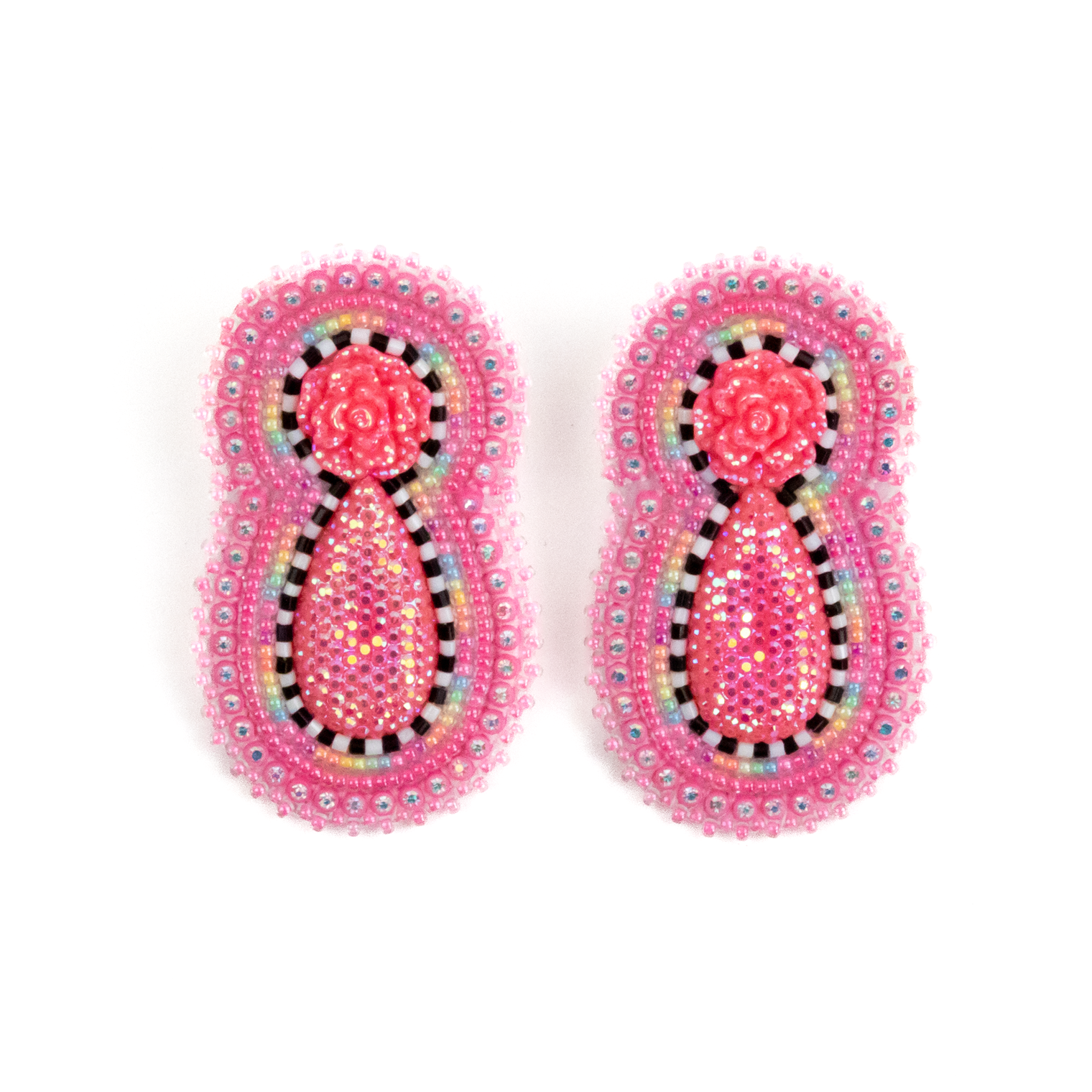 Pink Beaded Earrings