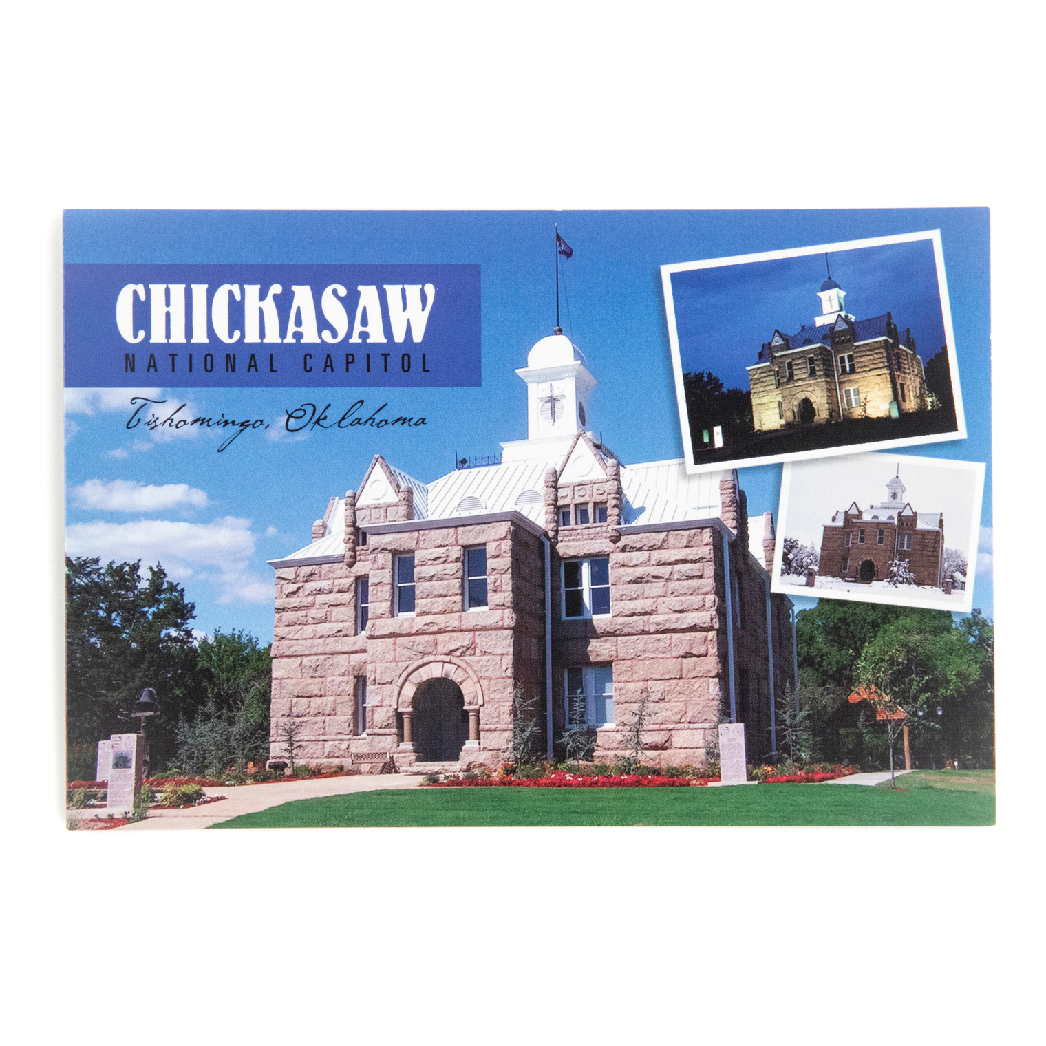 Blue Chickasaw Nation Capitol Postcard