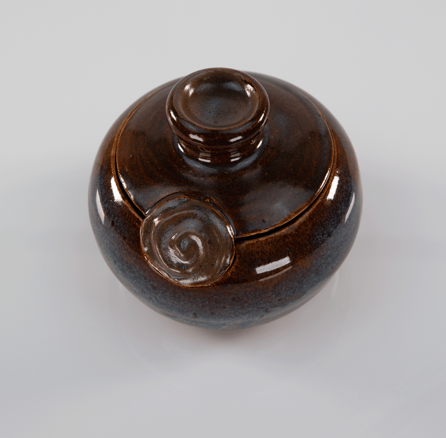 Pottery Jar - Brown/Blue