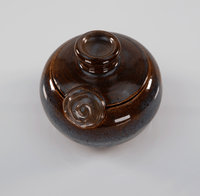 Pottery Jar - Brown/Blue