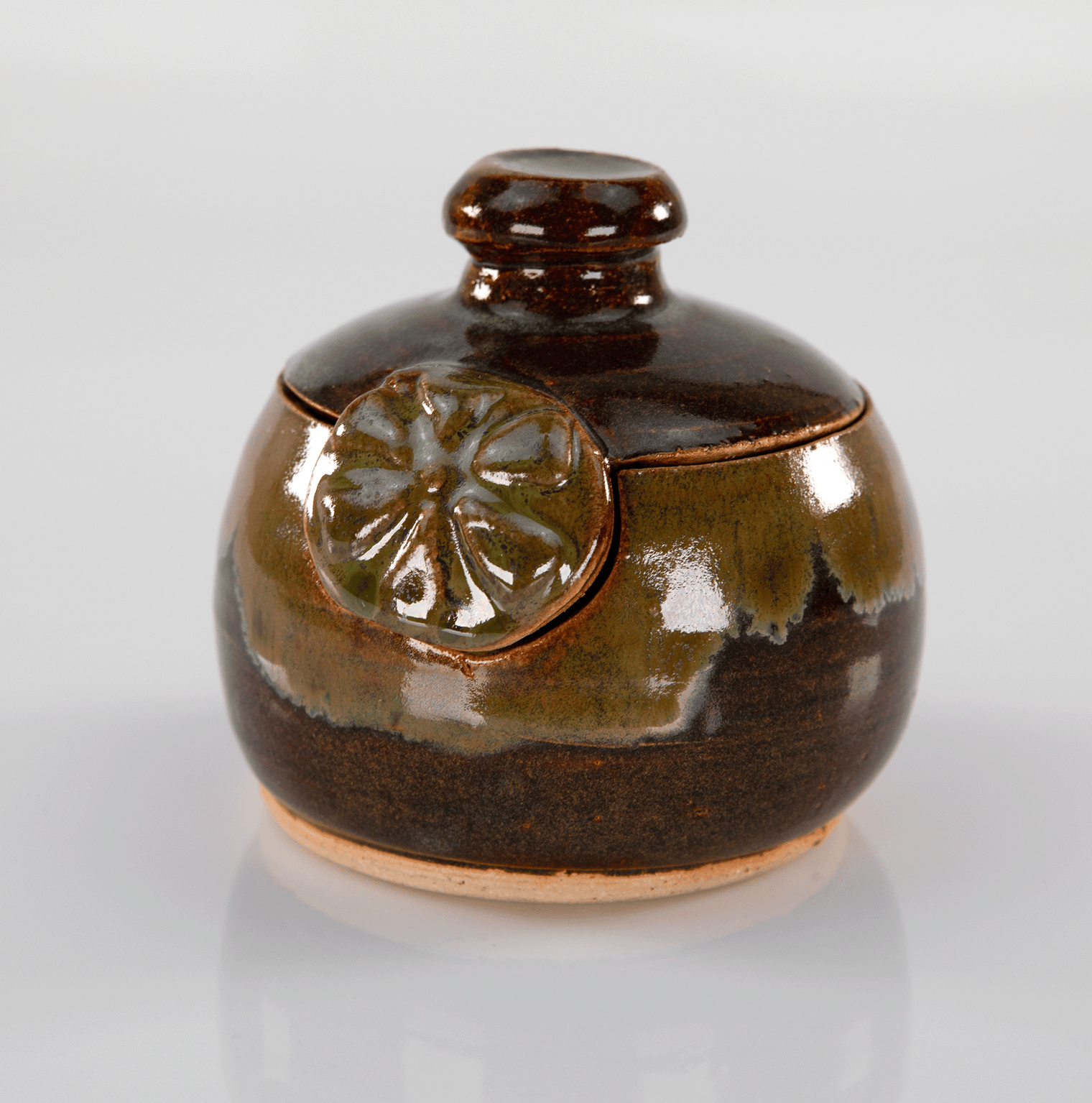 Pottery Jar - Brown/Green