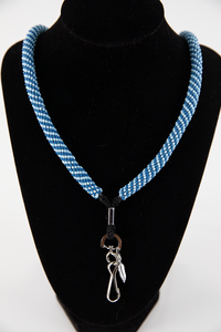 Blue and Light Blue Beaded Lanyard