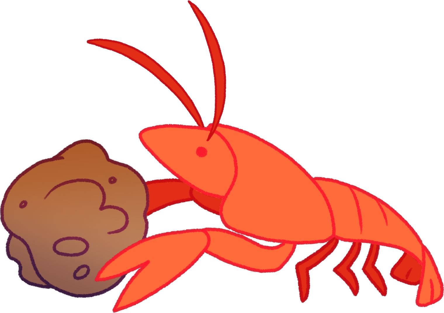 Creation Story Sticker-Crawfish with a Mud Ball
