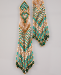 Turquoise/Gold Dangle Earrings