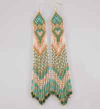 Turquoise/Gold Dangle Earrings