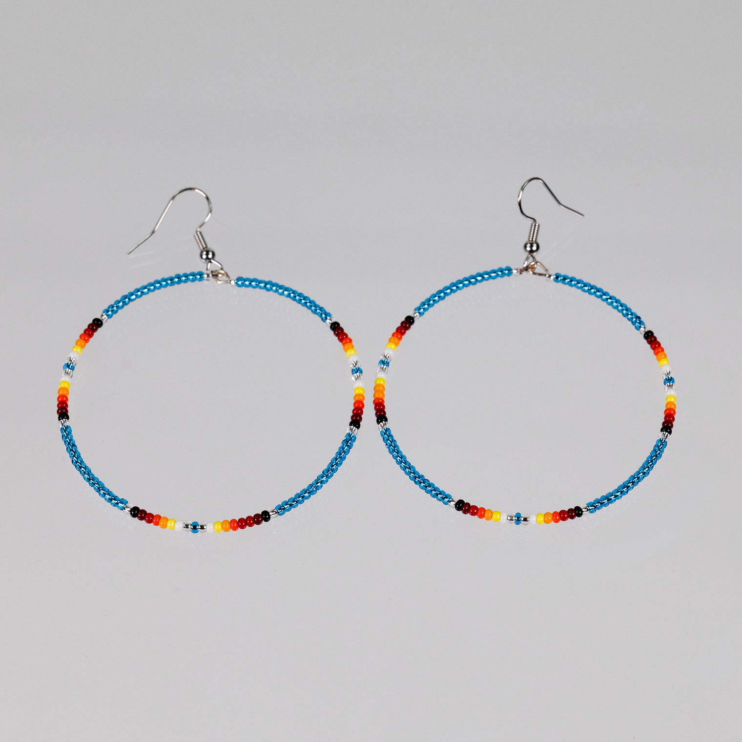 Blue Hoop Earrings - Medium