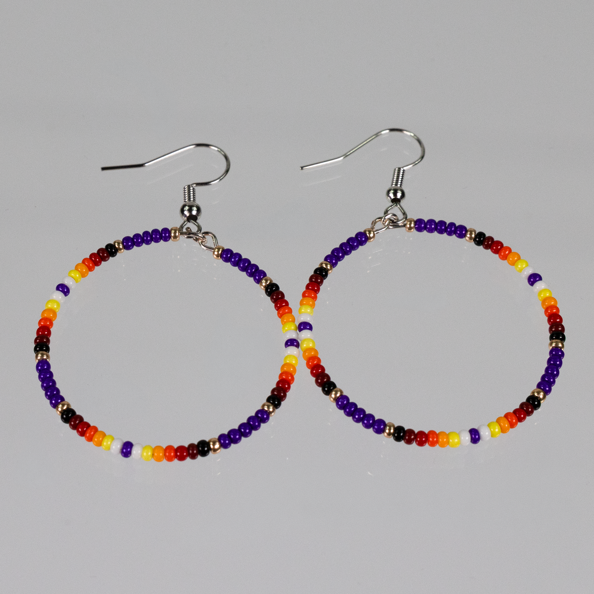 Purple Hoop Earrings - Small