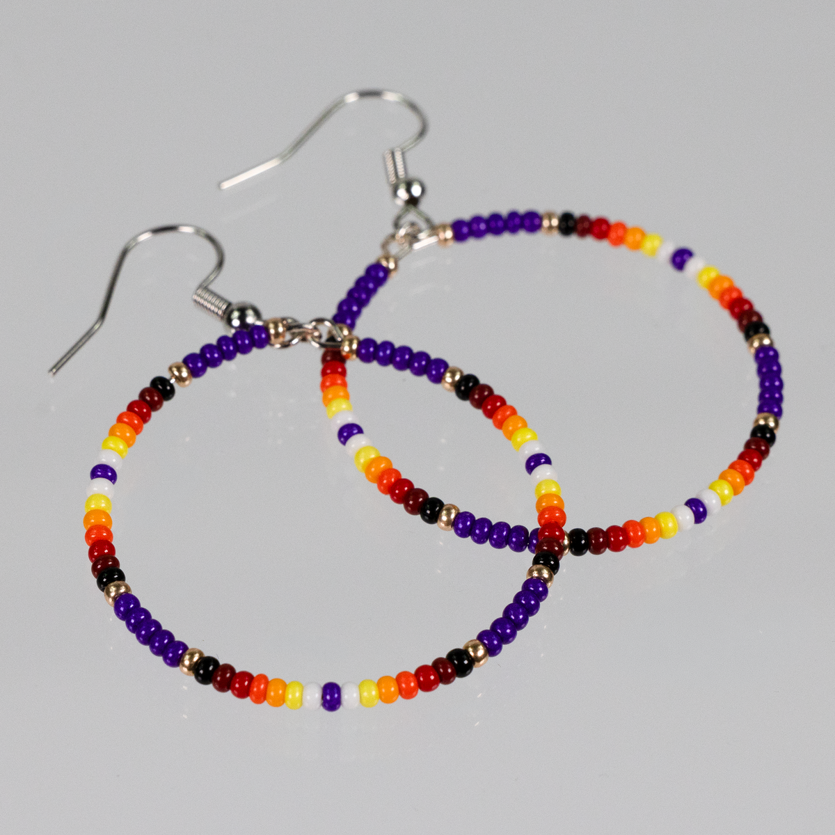 Purple Hoop Earrings - Small