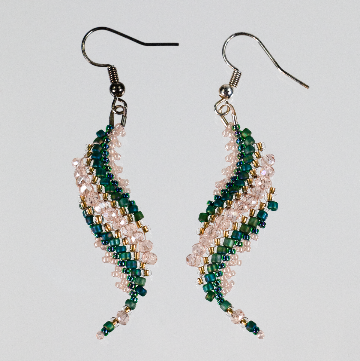 Pink and Green Twist Earrings