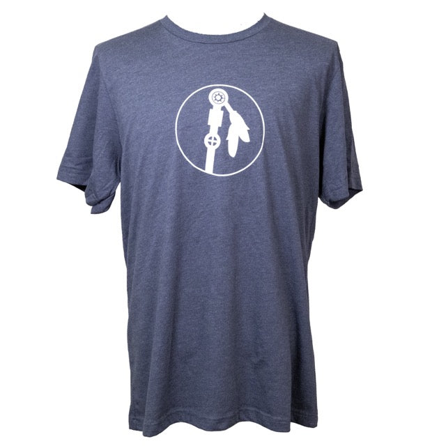 Leaning Pole Logo T-shirt-Navy