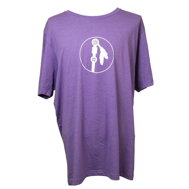 Leaning Pole Logo T-shirt-Heather Purple