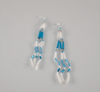 Turquoise and White Dangle Earrings