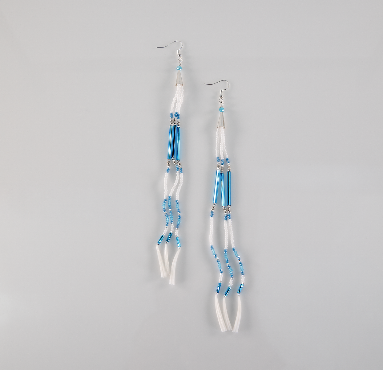 Turquoise and White Dangle Earrings