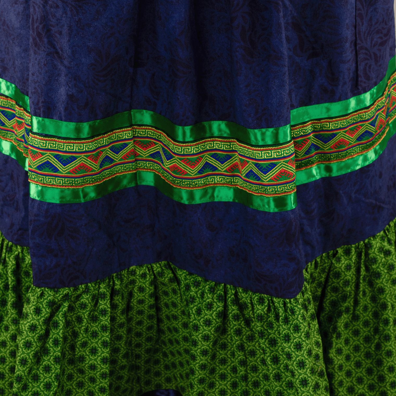 Ribbon Skirt - Dark Blue/Green