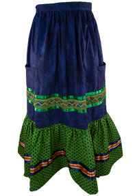 Ribbon Skirt - Dark Blue/Green