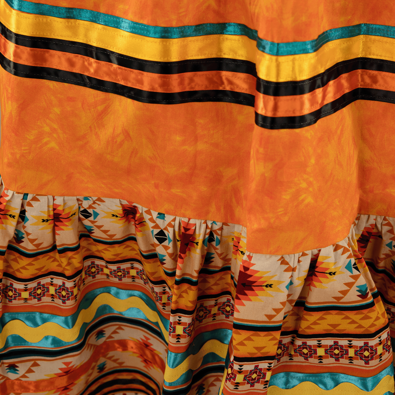 Ribbon Skirt - Orange/Southwest