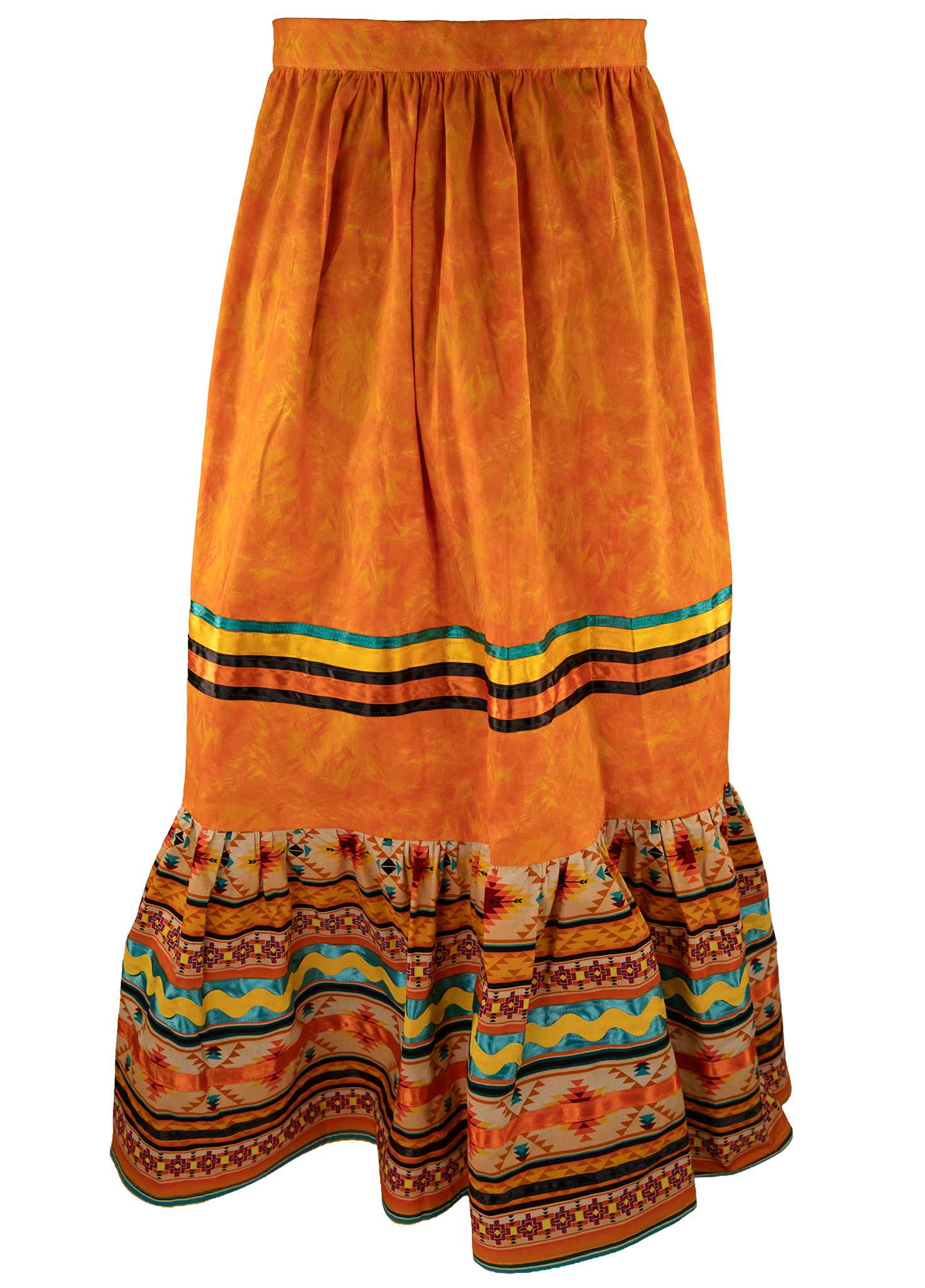 Ribbon Skirt - Orange/Southwest