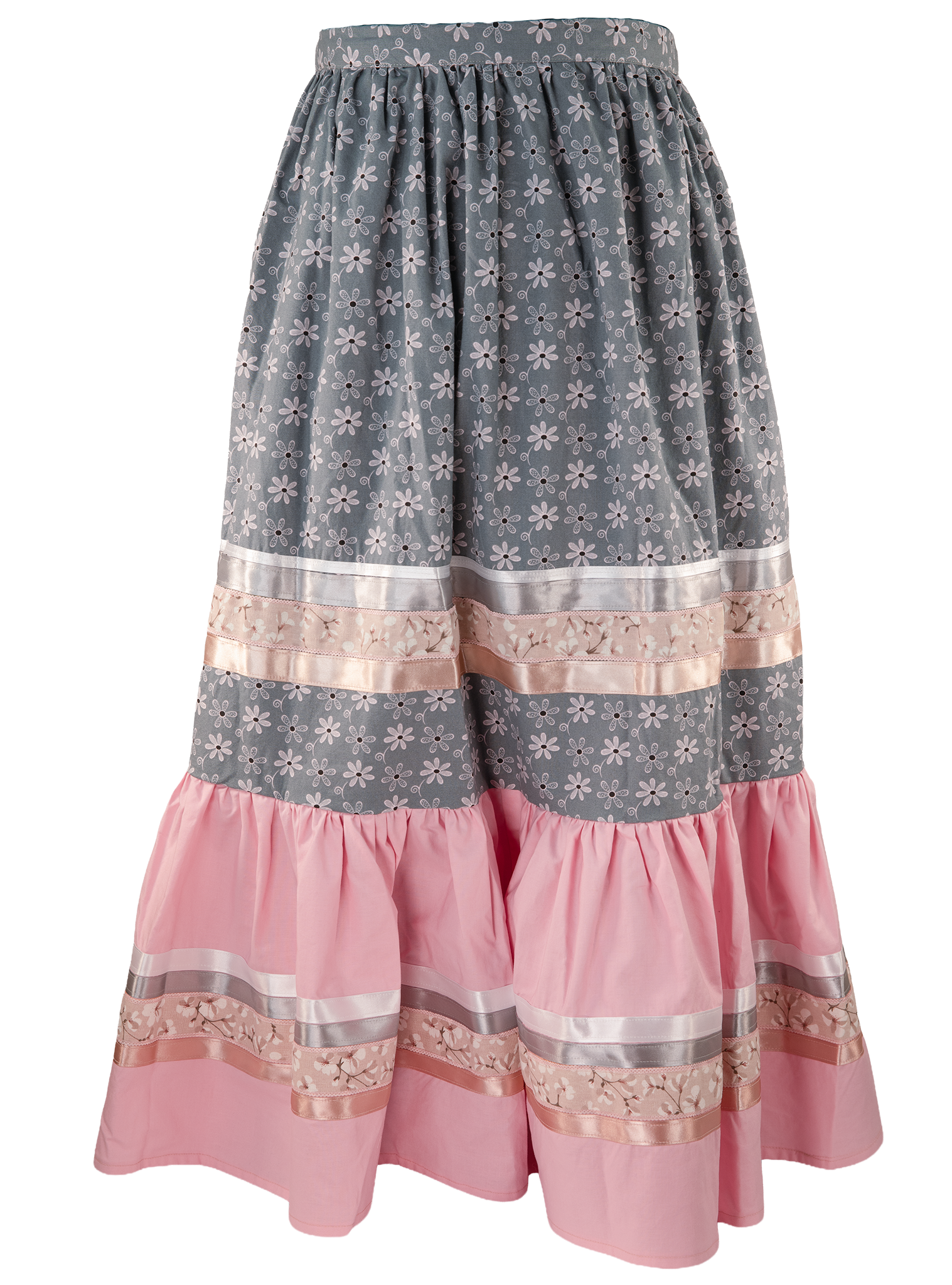 Ribbon Skirt - Pink/Gray
