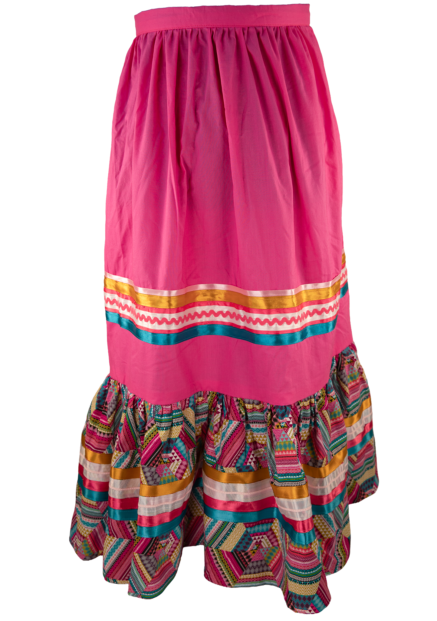 Ribbon Skirt - Pink/Geometric