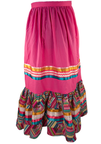 Ribbon Skirt - Pink/Geometric