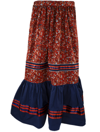 Ribbon Skirt - Floral/Navy
