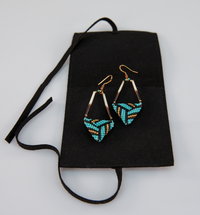 Beaded Sterling Triangle Earrings