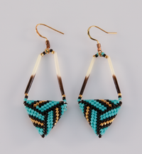 Beaded Sterling Triangle Earrings