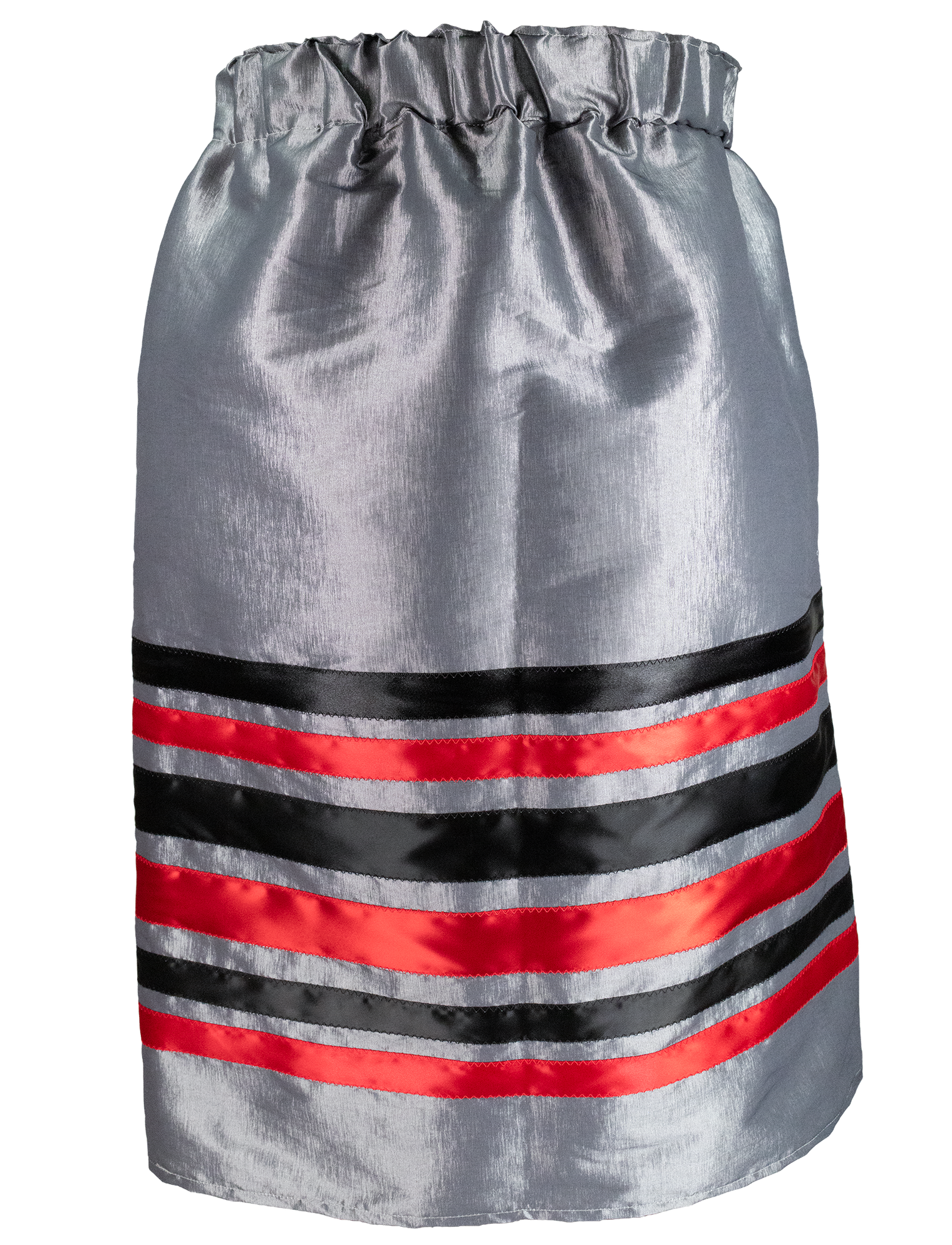 Ribbon Skirt - Gray/Red/Black