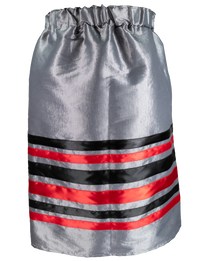 Ribbon Skirt - Gray/Red/Black