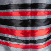 Ribbon Skirt - Gray/Red/Black