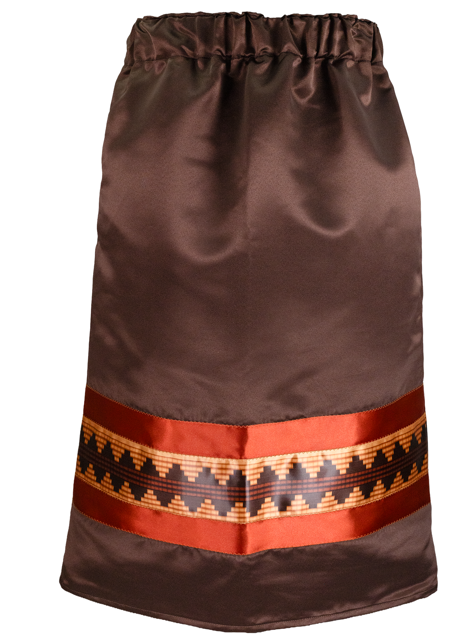 Ribbon Skirt - Brown/Burnt Orange