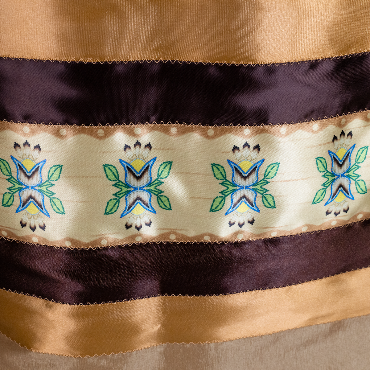 Ribbon Skirt - Gold/Floral