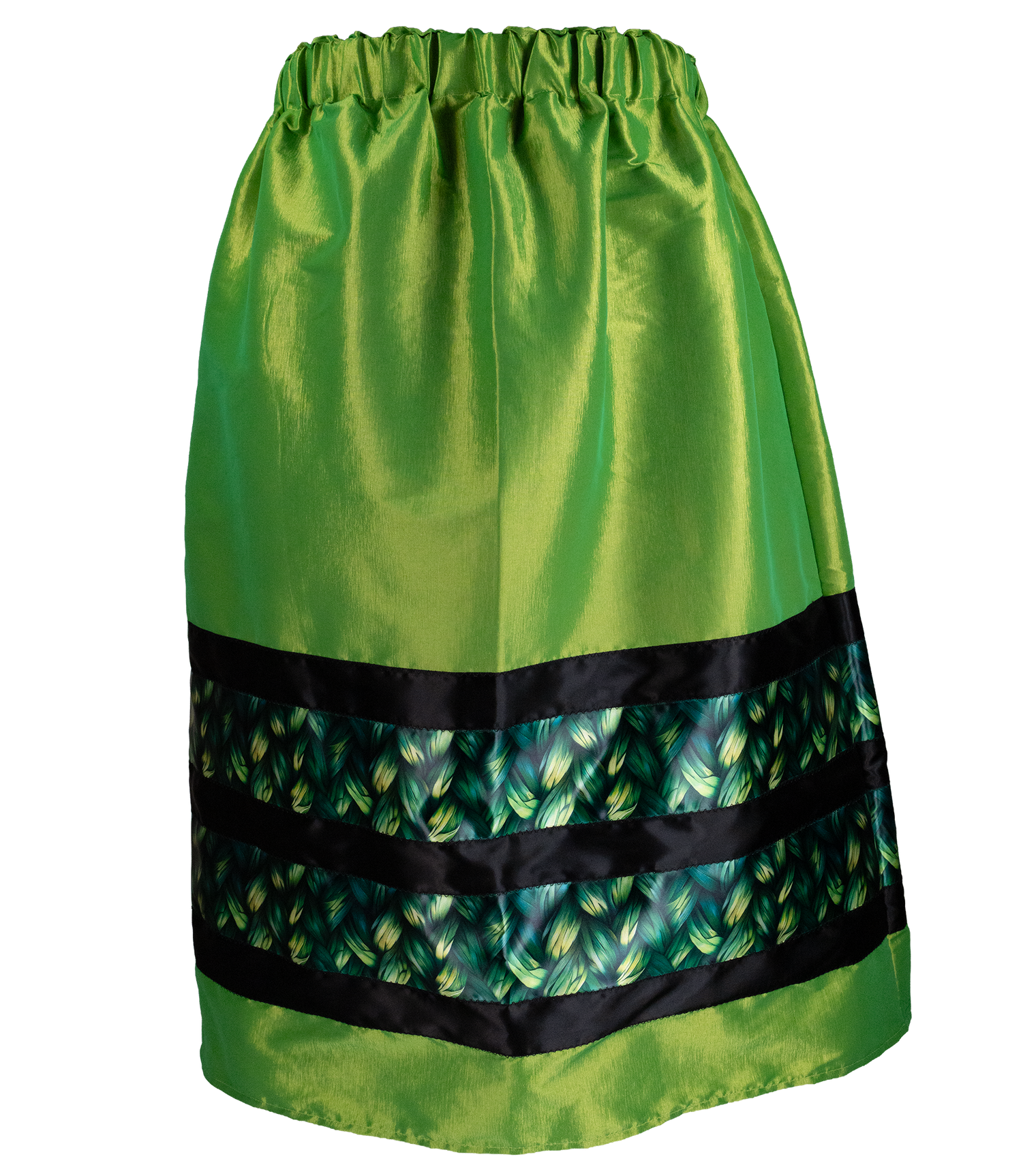 Ribbon Skirt - Green/Lime/Black