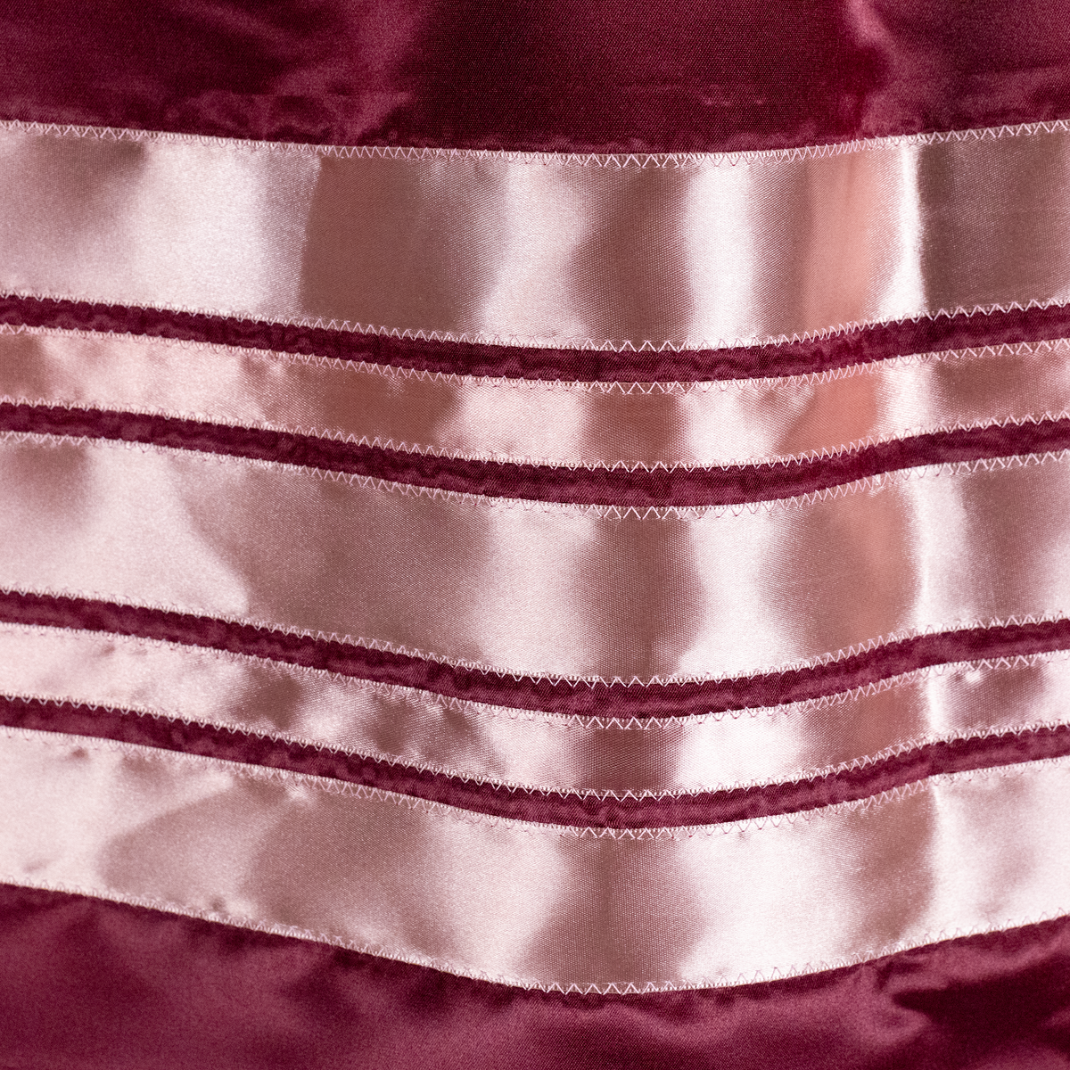 Ribbon Skirt - Burgundy/Light Pink
