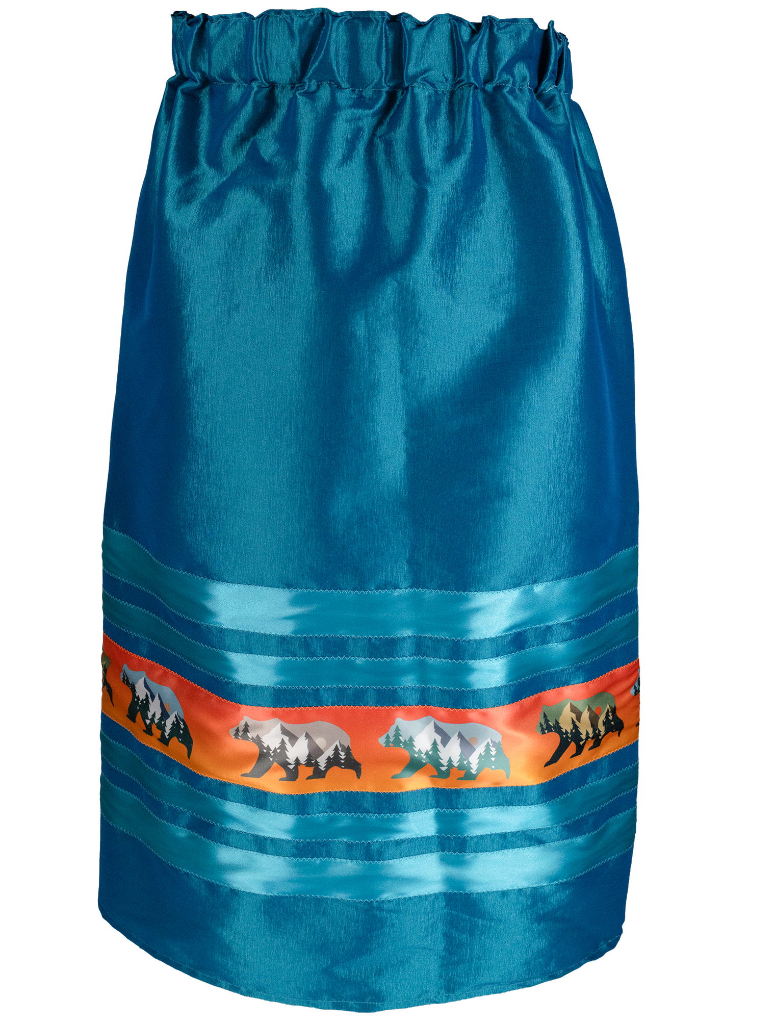 Ribbon Skirt - Turquoise/Bear