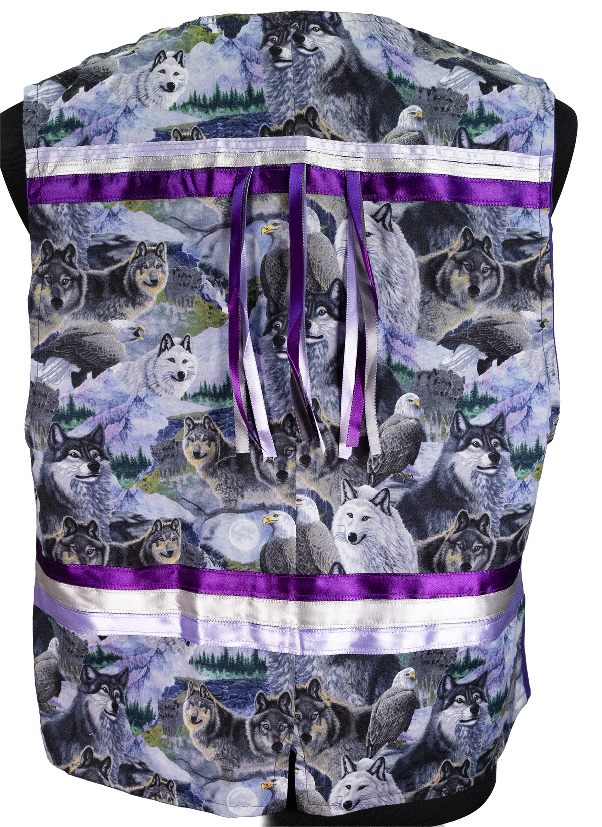 Ribbon Vest - Purple/Wolves