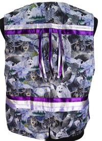 Ribbon Vest - Purple/Wolves
