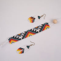 White and Rainbow Bracelet and Earring Set