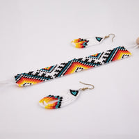 White and Rainbow Bracelet and Earring Set