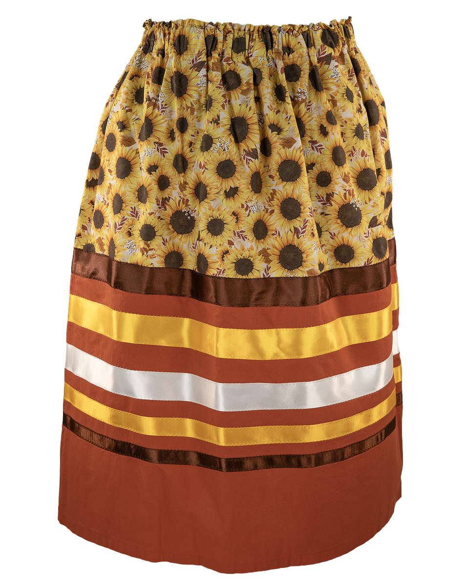 Sunflower Print Ribbon Skirt
