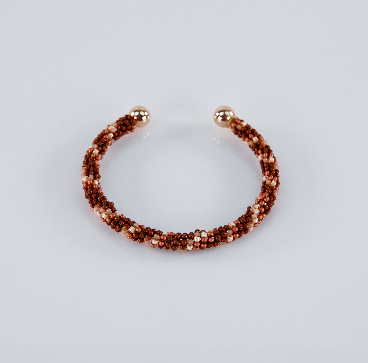 Beaded Cuff - Brown/Gold
