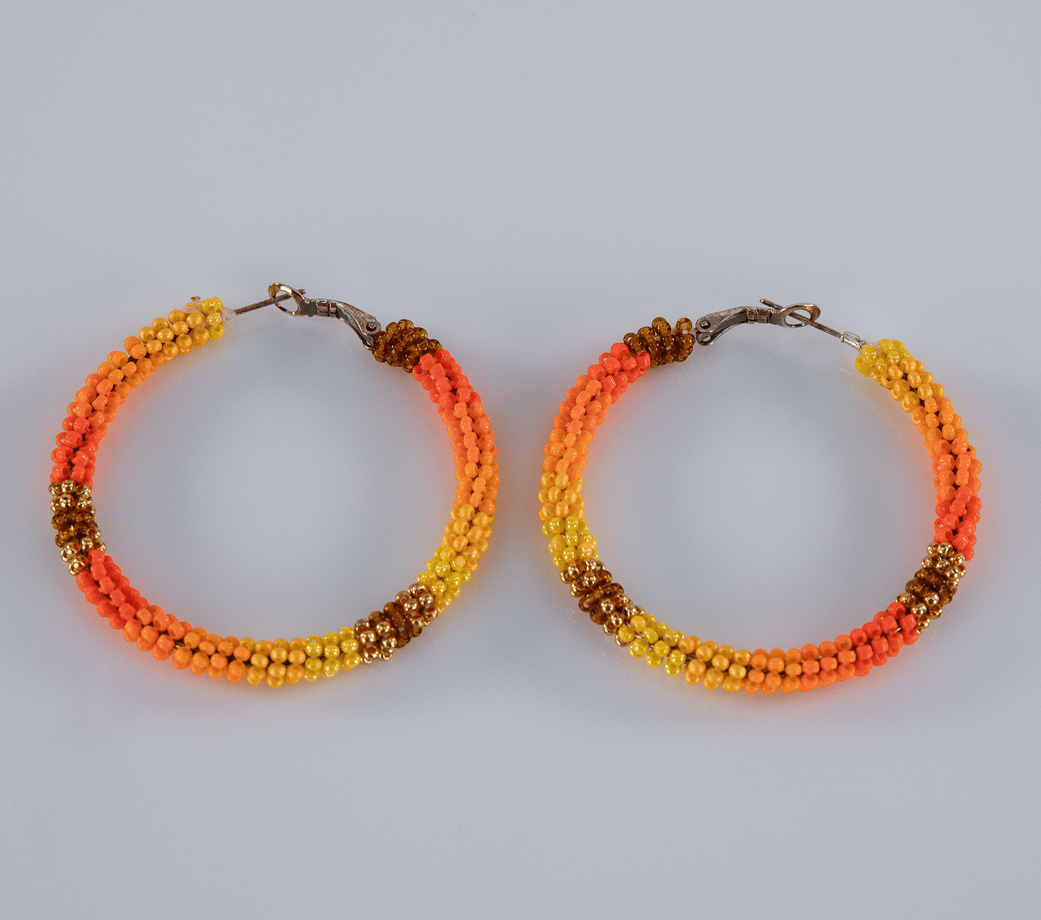 Beaded Earrings - Yellow/Orange/Gold