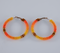 Beaded Earrings - Yellow/Orange/Gold