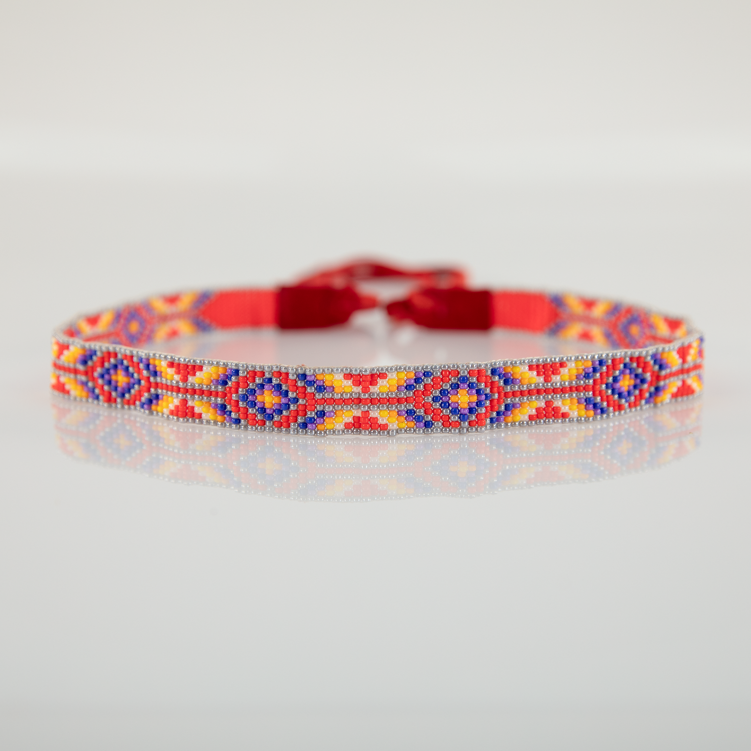 Beaded Hatband - Blue/Orange/Yellow