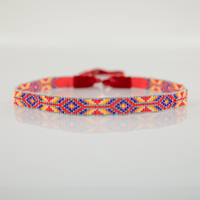 Beaded Hatband - Blue/Orange/Yellow