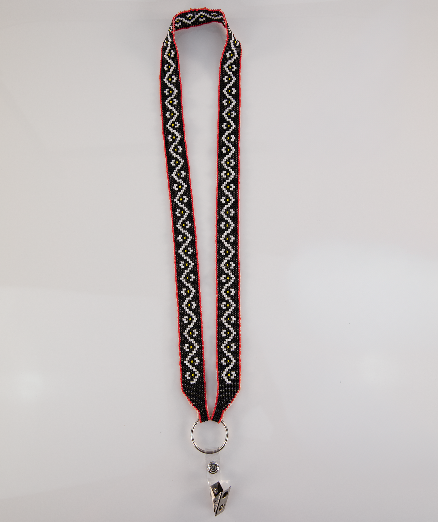 Beaded Lanyard - Black/White