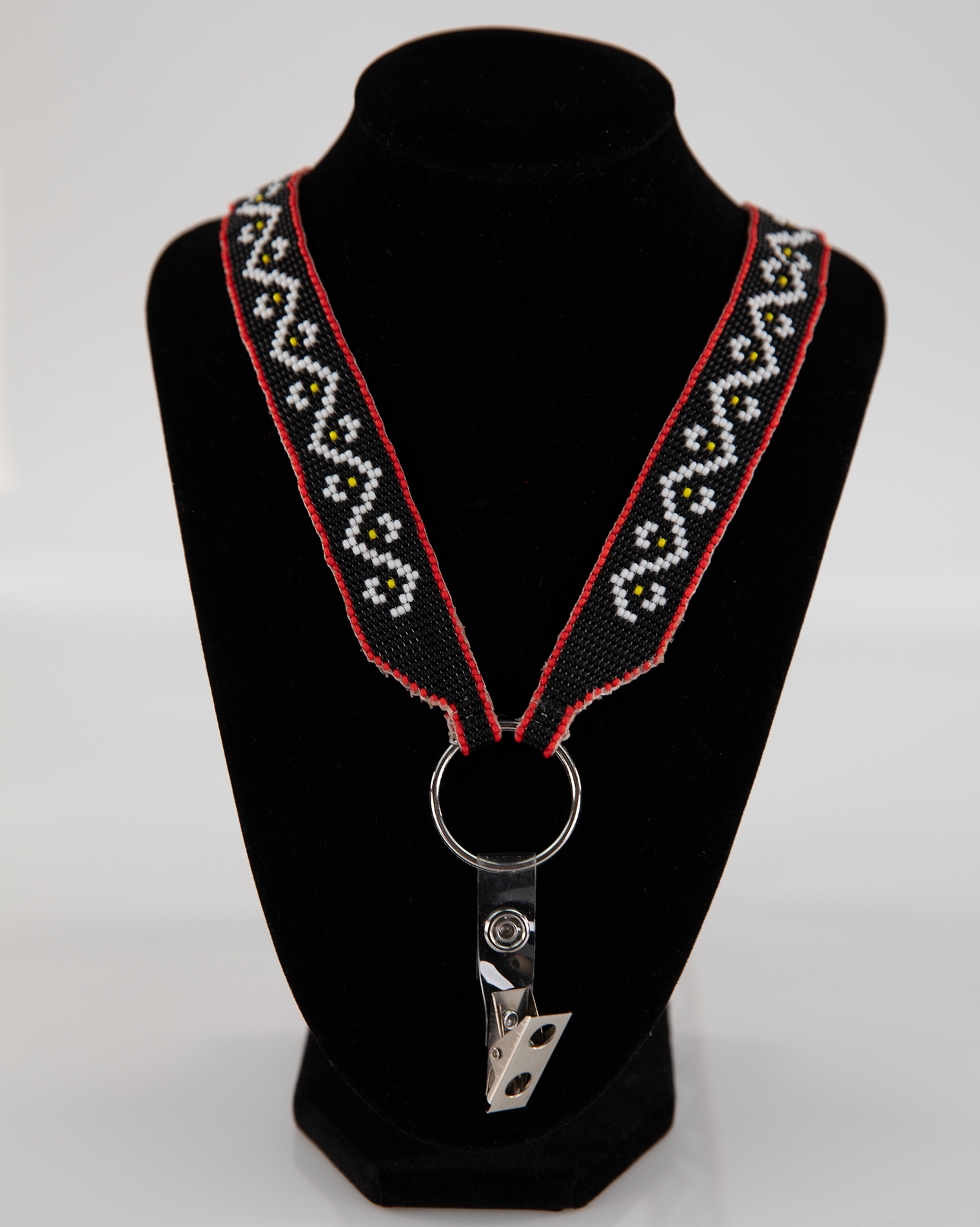Beaded Lanyard - Black/White