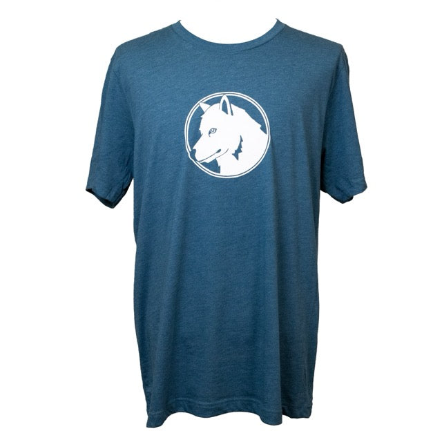 White Dog Logo-T-shirt-Heather Deep Teal
